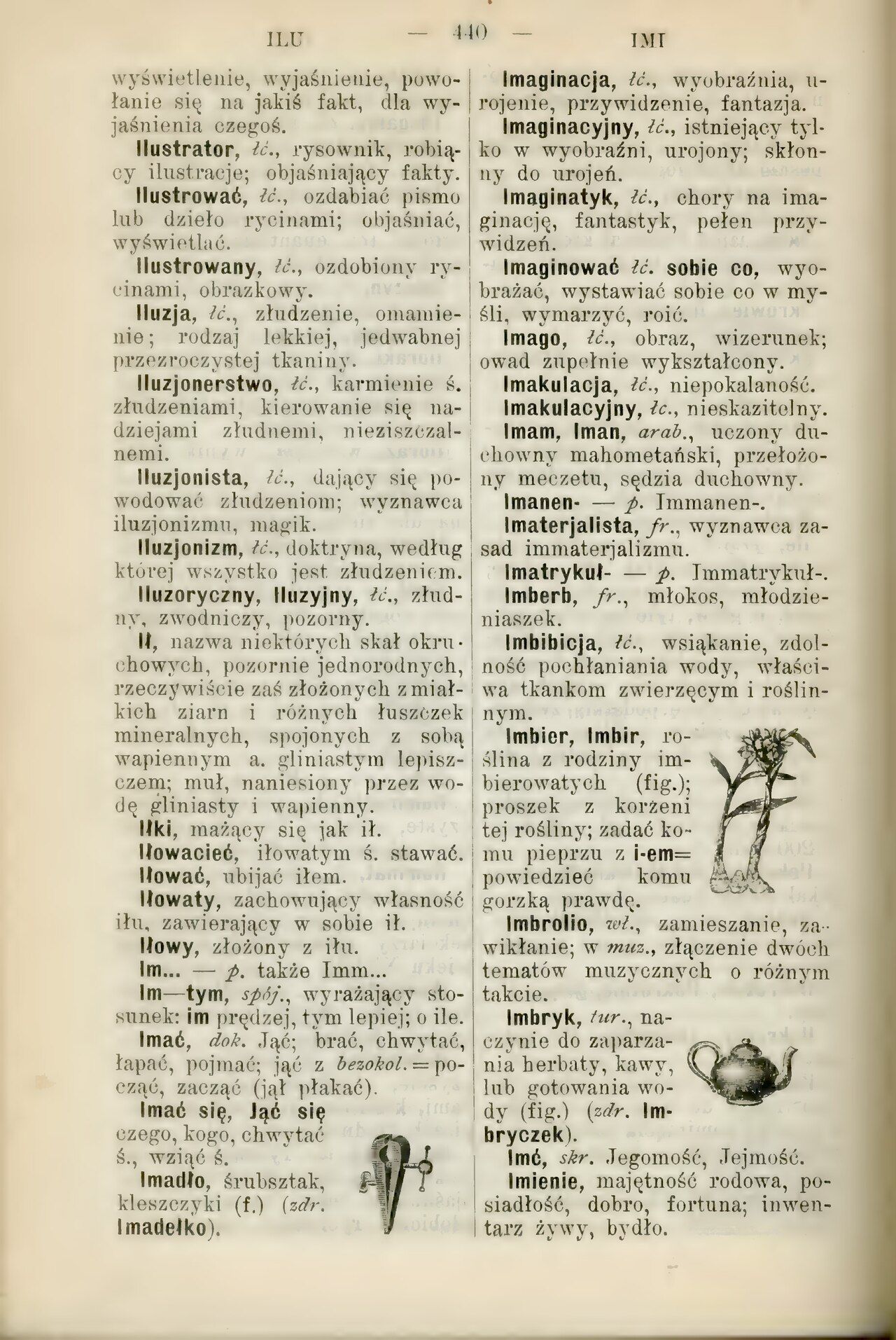 Словарь Арцта, 1916, стр. 440 — статья «Imadło»
