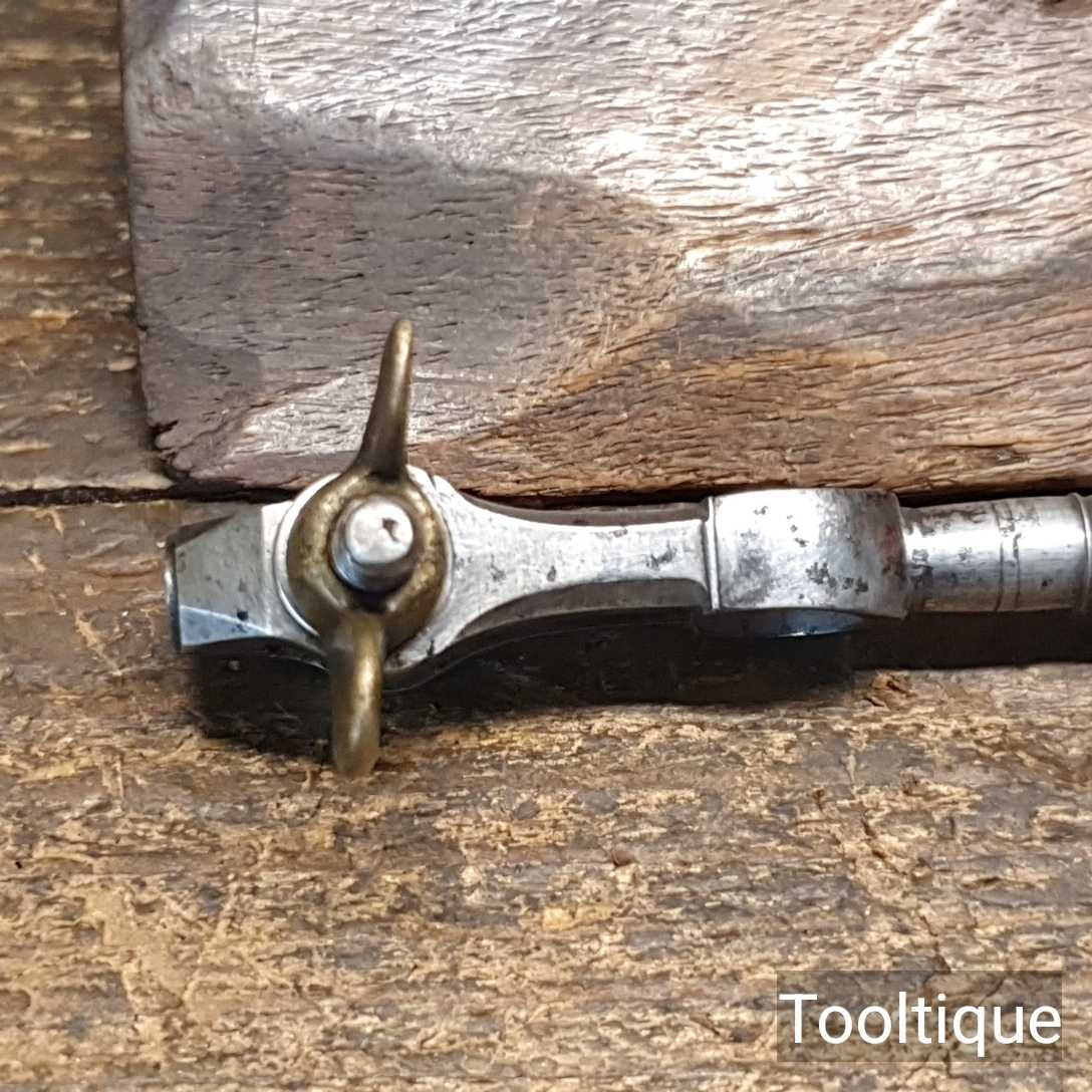 Antique Stubs Clockmakers Cast Steel Hand Vice with Brass Wing Nut Adjuster — фото 3