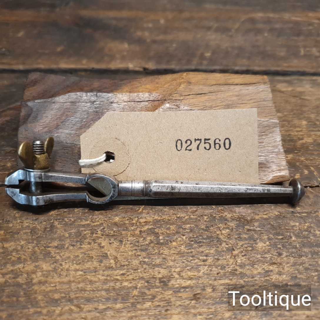 Antique Stubs Clockmakers Cast Steel Hand Vice with Brass Wing Nut Adjuster — фото 9