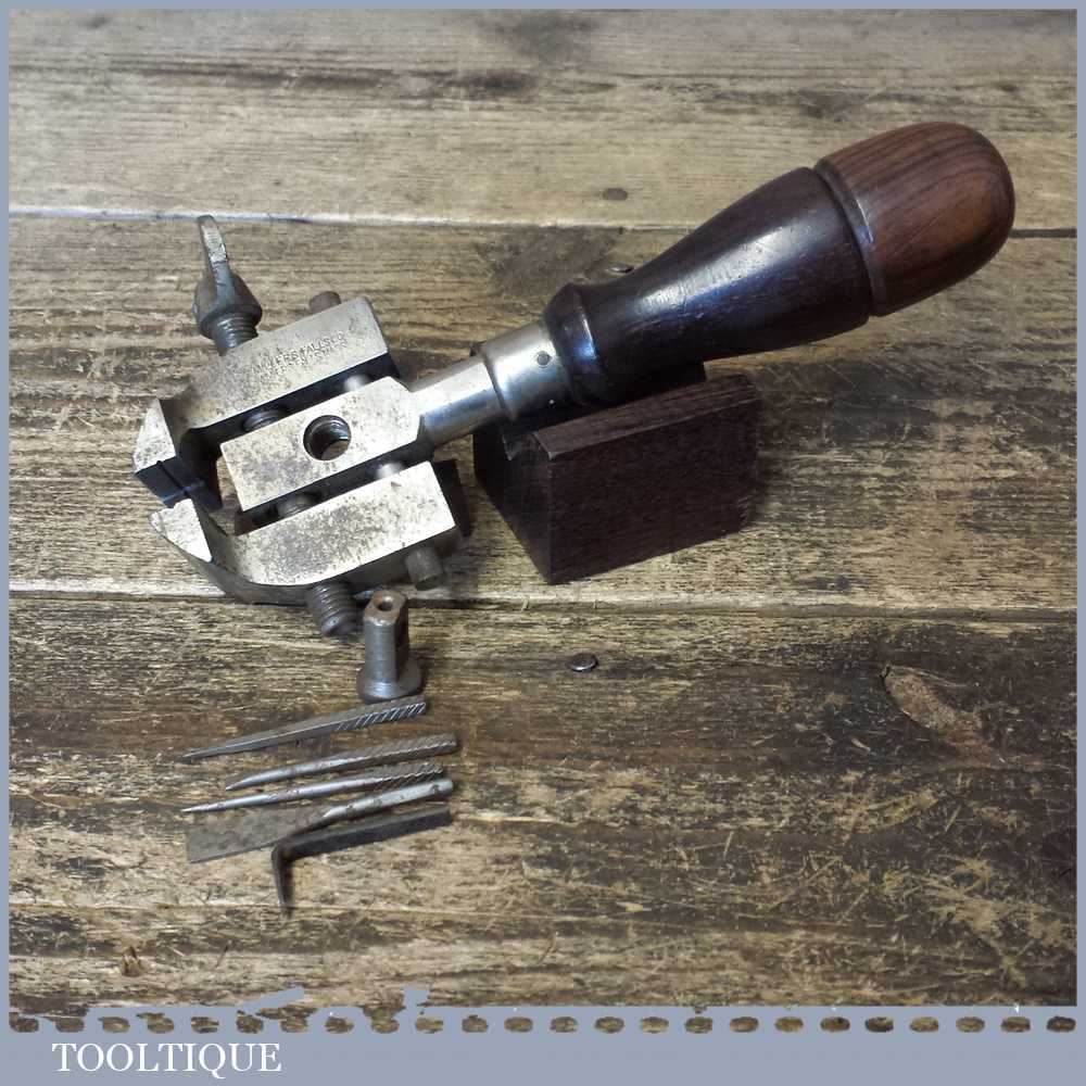 Vintage Millers Falls USA Clock Maker’s Or Engineer’s Hand Vice – Rosewood Handle — фото 1