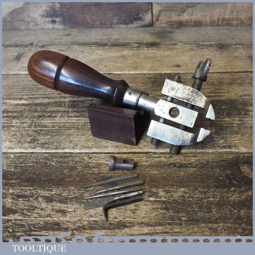Vintage Millers Falls USA Clock Maker’s Or Engineer’s Hand Vice – Rosewood Handle — фото 5