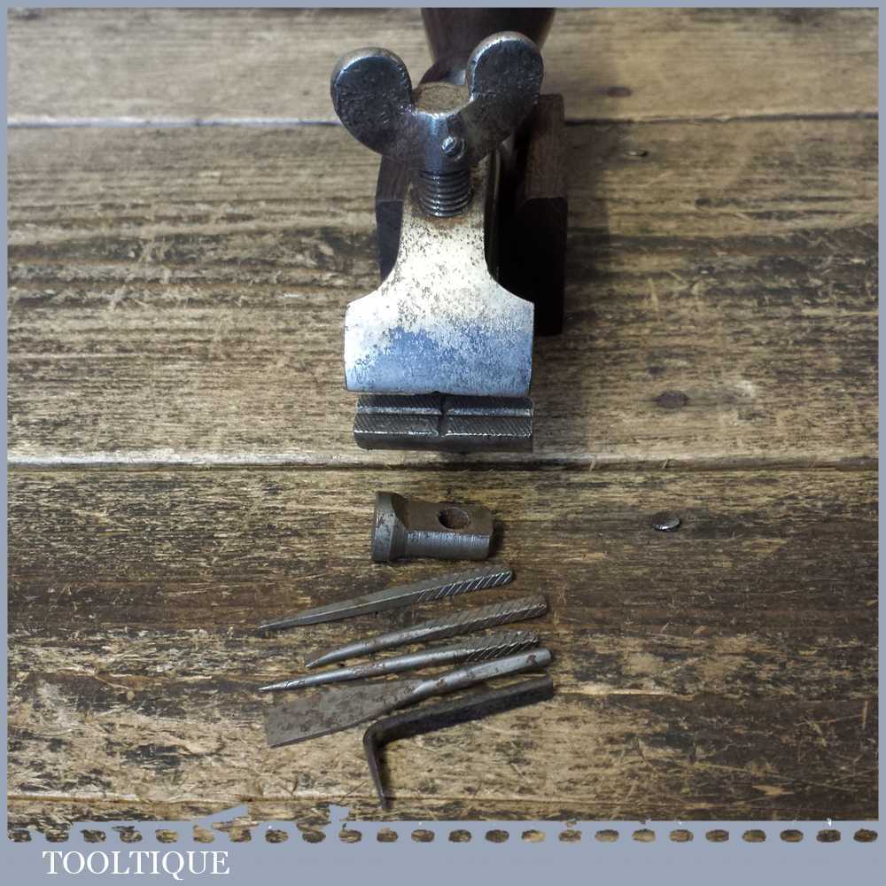 Vintage Millers Falls USA Clock Maker’s Or Engineer’s Hand Vice – Rosewood Handle — фото 6