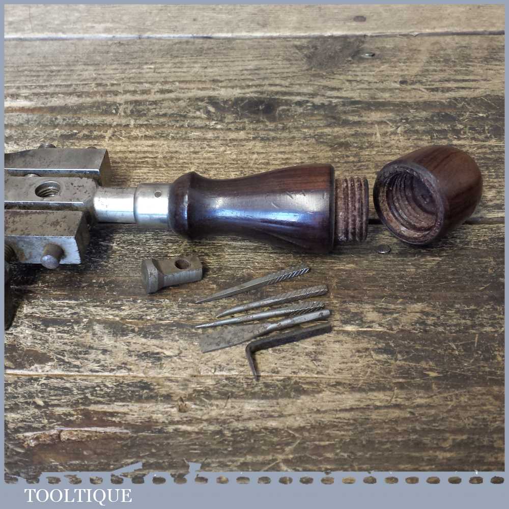 Vintage Millers Falls USA Clock Maker’s Or Engineer’s Hand Vice – Rosewood Handle — фото 8