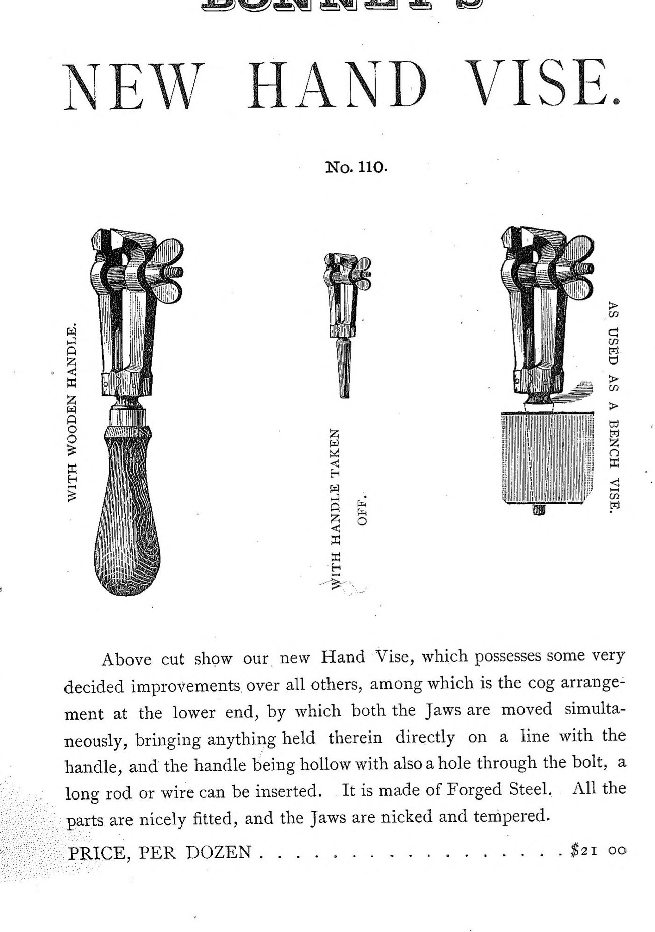 Bonney Vise and Tool Co., каталог 1886 года, стр. 12