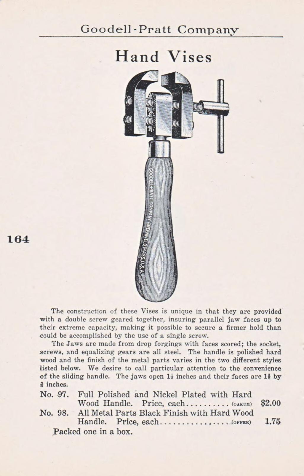 Goodell-Pratt Company, каталог № 8, 1907 год, стр. 164–165
