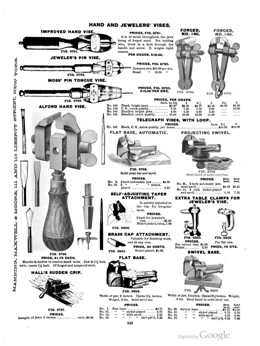 Manning, Maxwell & Moore, Нью-Йорк, каталог 1894 года, стр. 849